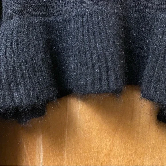 WHBM NWT Wool Rabbit Blend Ruffle Shrug Sweater Cardigan Bolero - Sz M - Picture 12 of 14